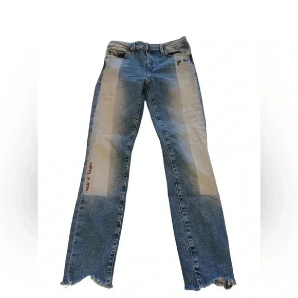 Mavi Tess High Rise Skinny Embroidery Raw Hem Jeans  Size 25 - Picture 2 of 13